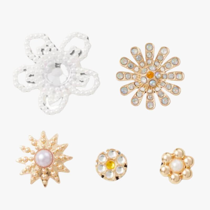 Crocs Elevated Flower Gem 5 Pack Jibbitz Charms