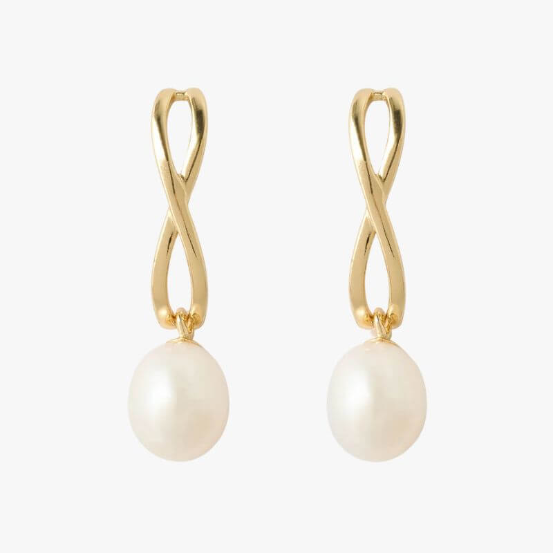 Izoa Daphne Earrings Gold Pearl