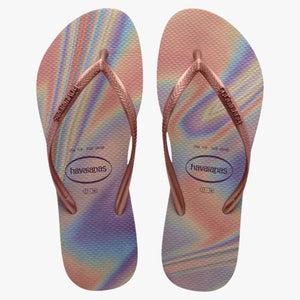 Havaianas Slim Metal Logo Iridescent Thong
