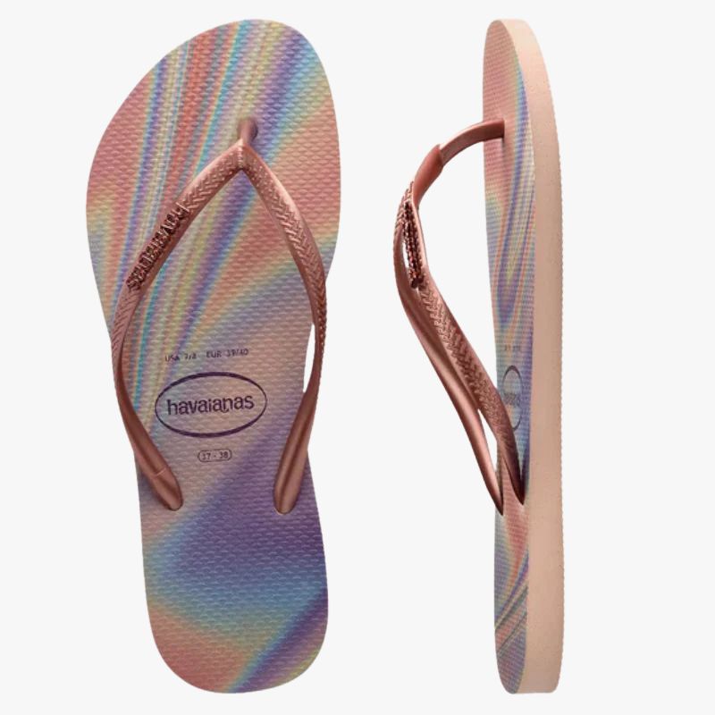 Havaianas Slim Metal Logo Iridescent Thong